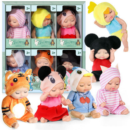 6 Sets Mini Reborn Baby Dolls for Kids