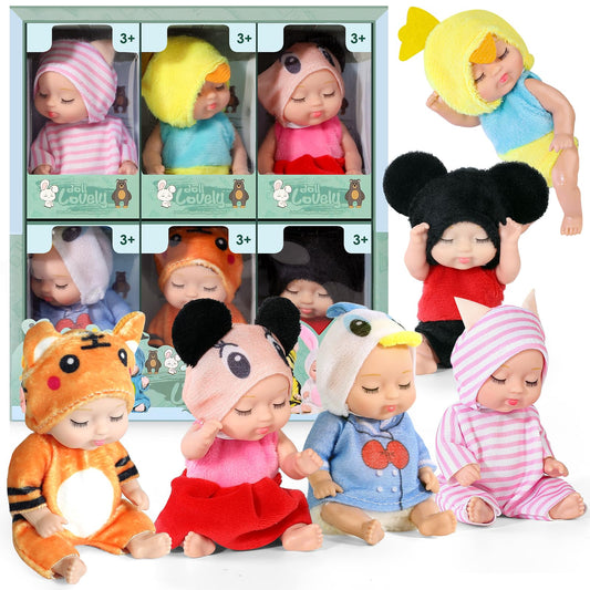 6 Sets Mini Reborn Baby Dolls for Kids