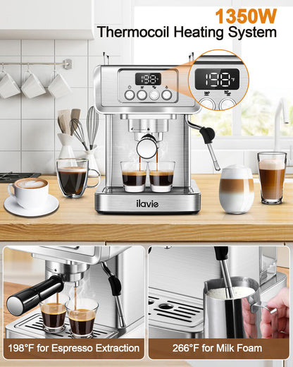 ILAVIE 20 Bar Espresso Machine with Milk Frother