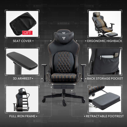 Ergonomic Gaming Chair with Footrest, 400LBS