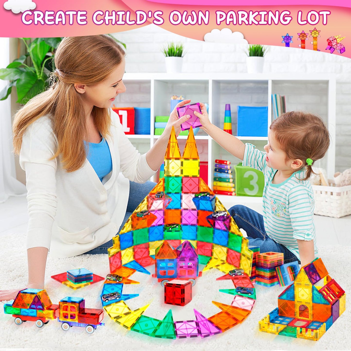 Magnetic Building Tiles for Kids by Lotmey