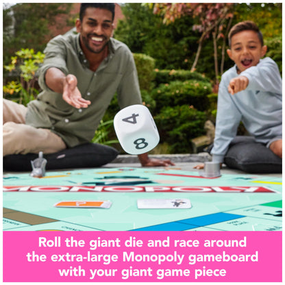 Monopoly Board Game Giant Edition Game for Kids | Family Board Game | Outdoor Games | Kids Games with Massive Board, Cards, Tokens, for Kids Ages 6+
