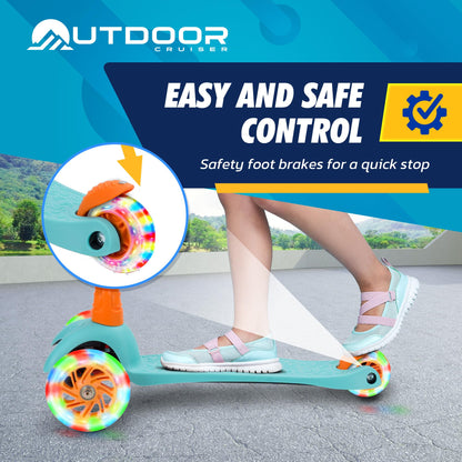 3-Wheel Kids Scooter with Adjustable Height T-bar