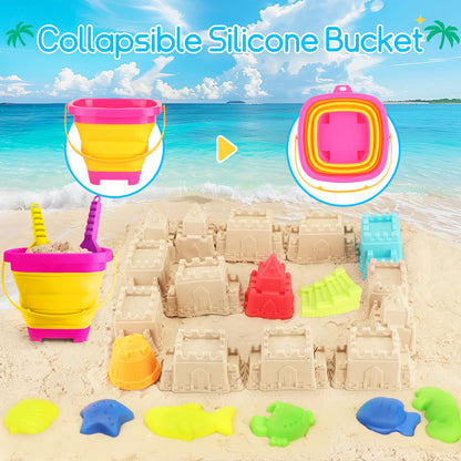 Beach Sand Toys Set with Trucks and Bucket