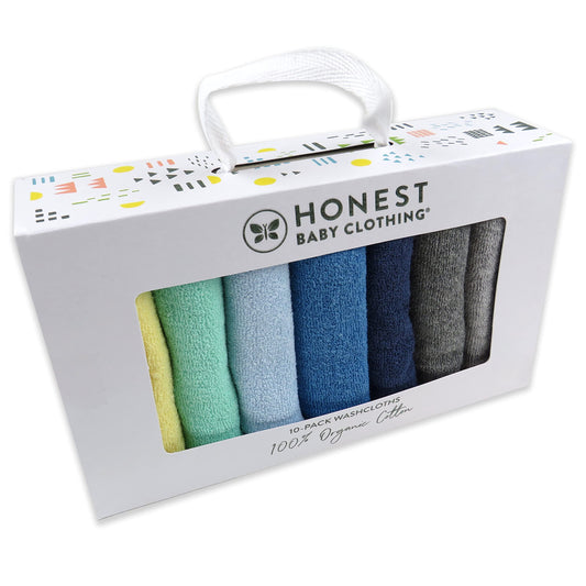HonestBaby Organic Cotton Baby Wash Cloths 10-Pack