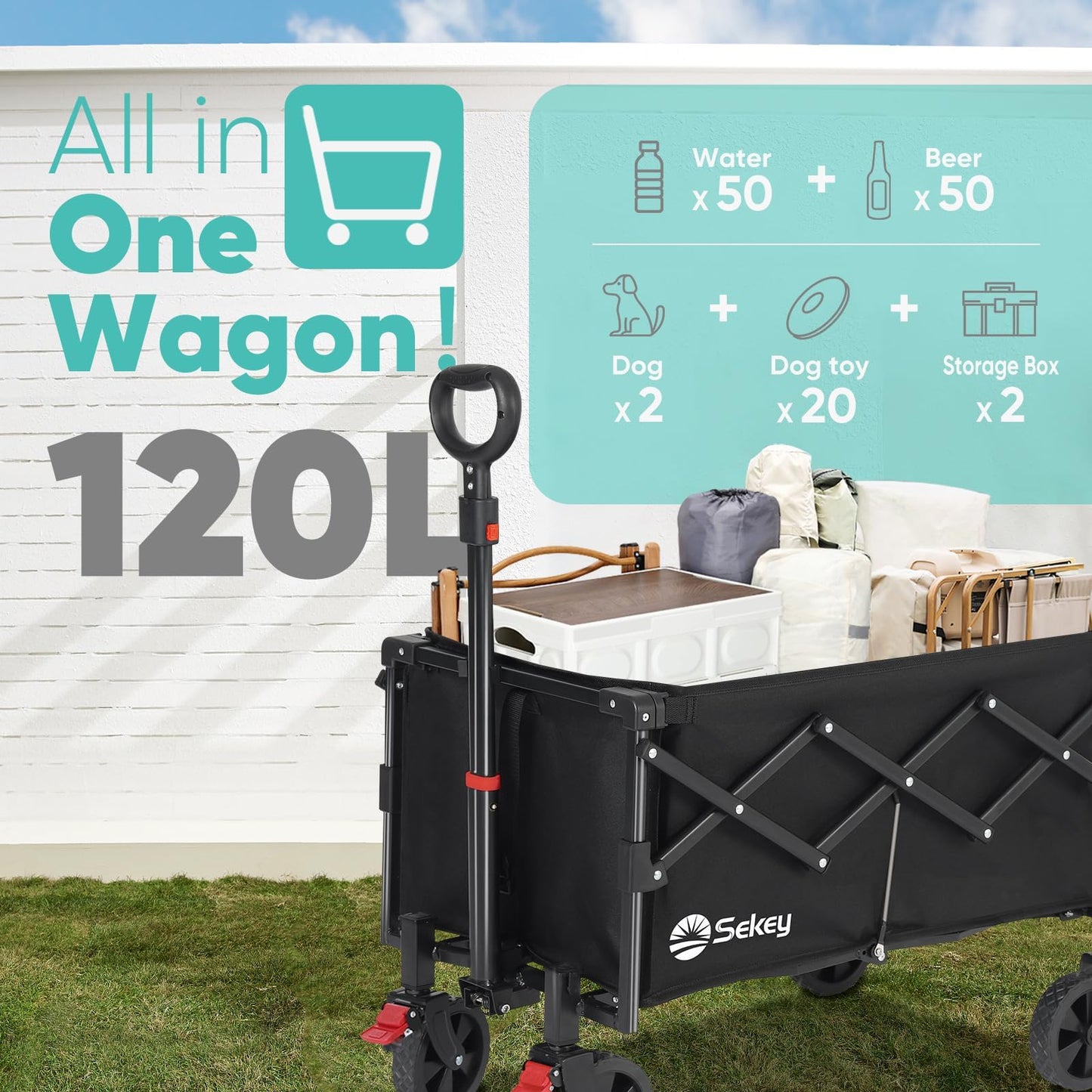 Sekey Collapsible Wagon Cart for Easy Transport