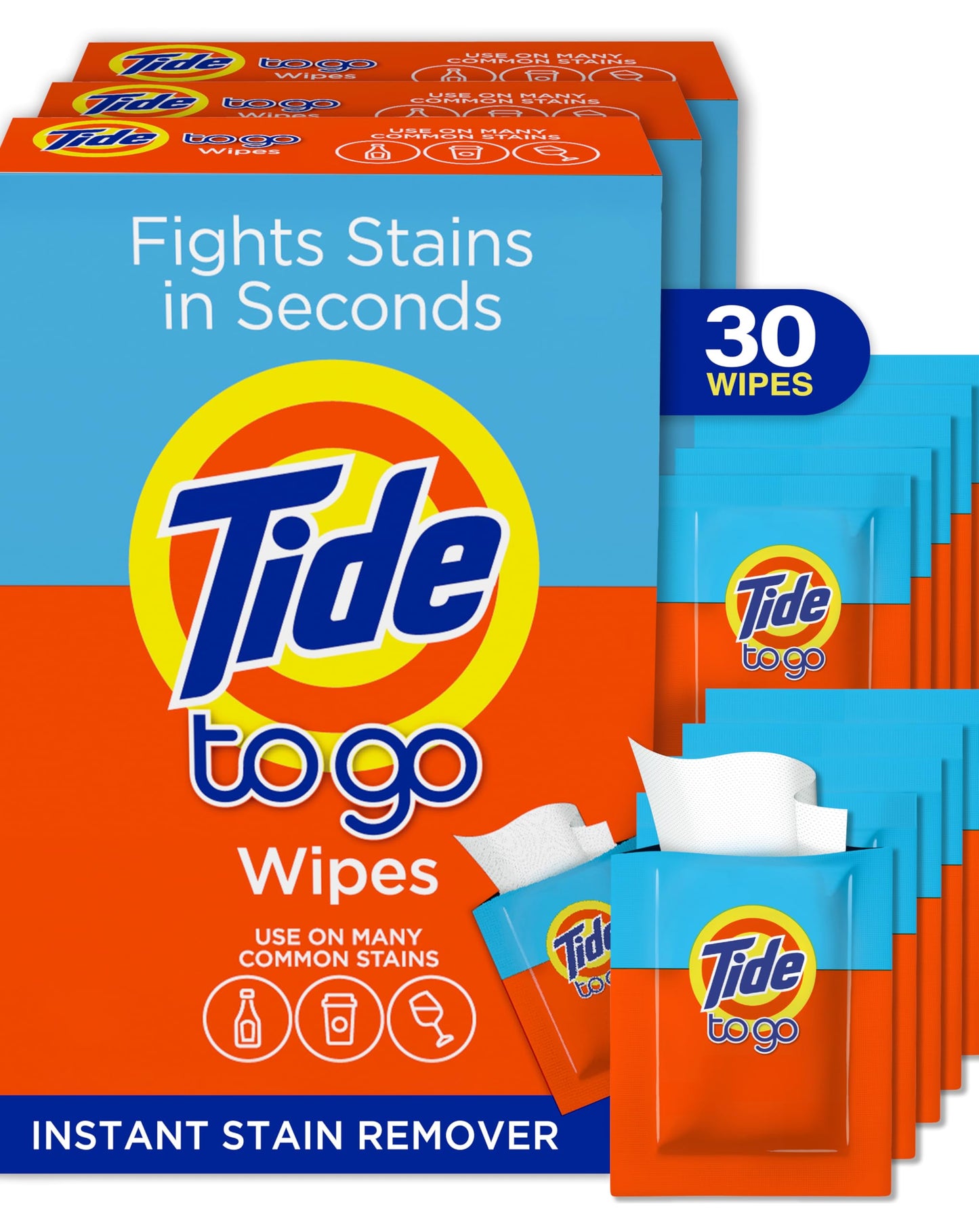 Tide To Go Instant Stain Remover Wipes, 3 Pack