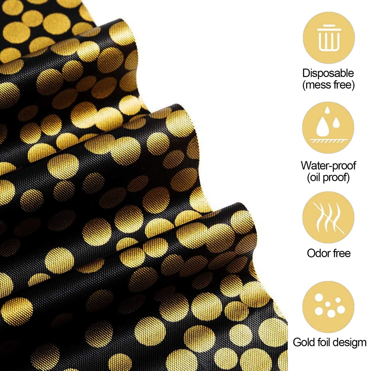 Gold Wave Point Disposable Table Covers - 4 Pack