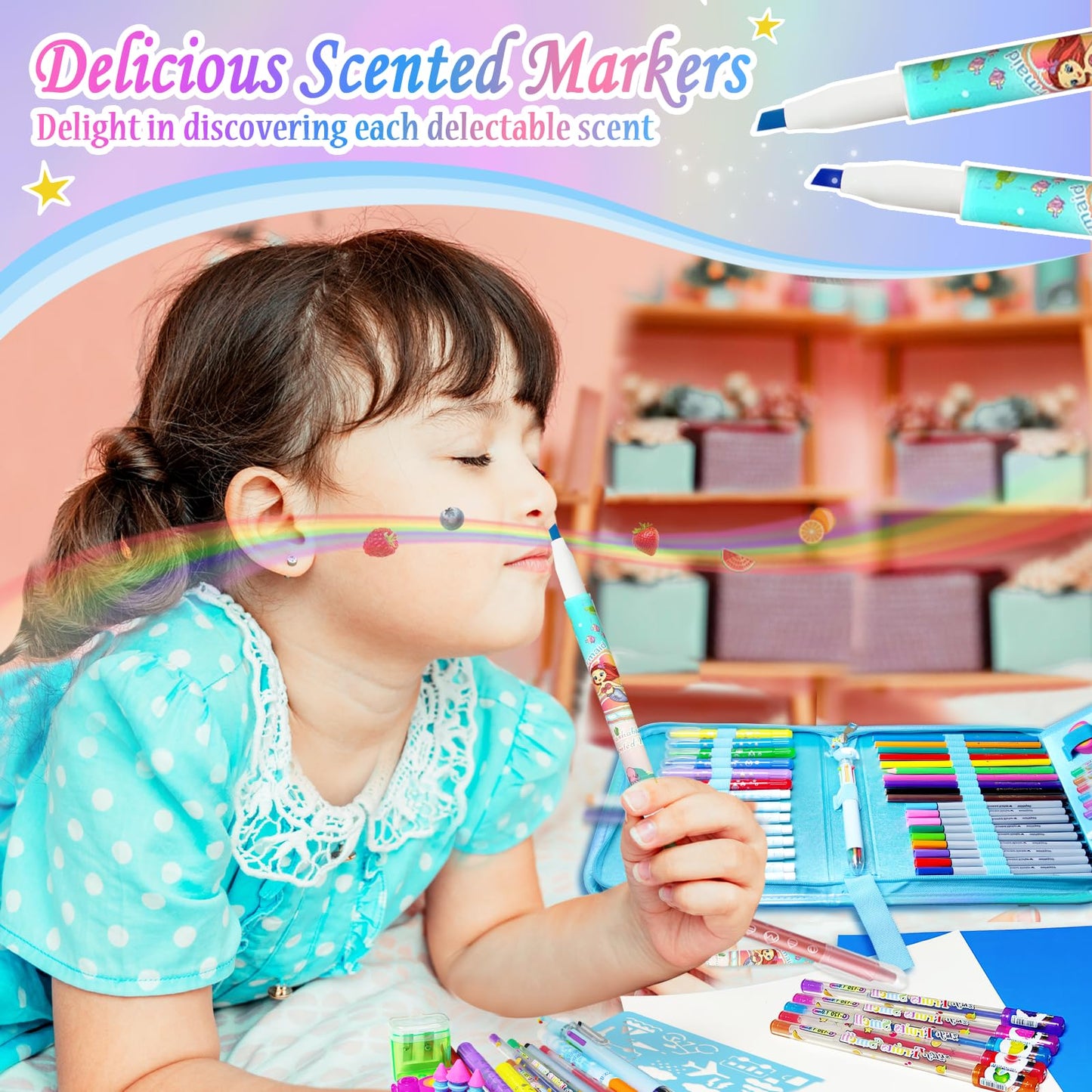 Washable Fruit Scented Markers Set for Kids