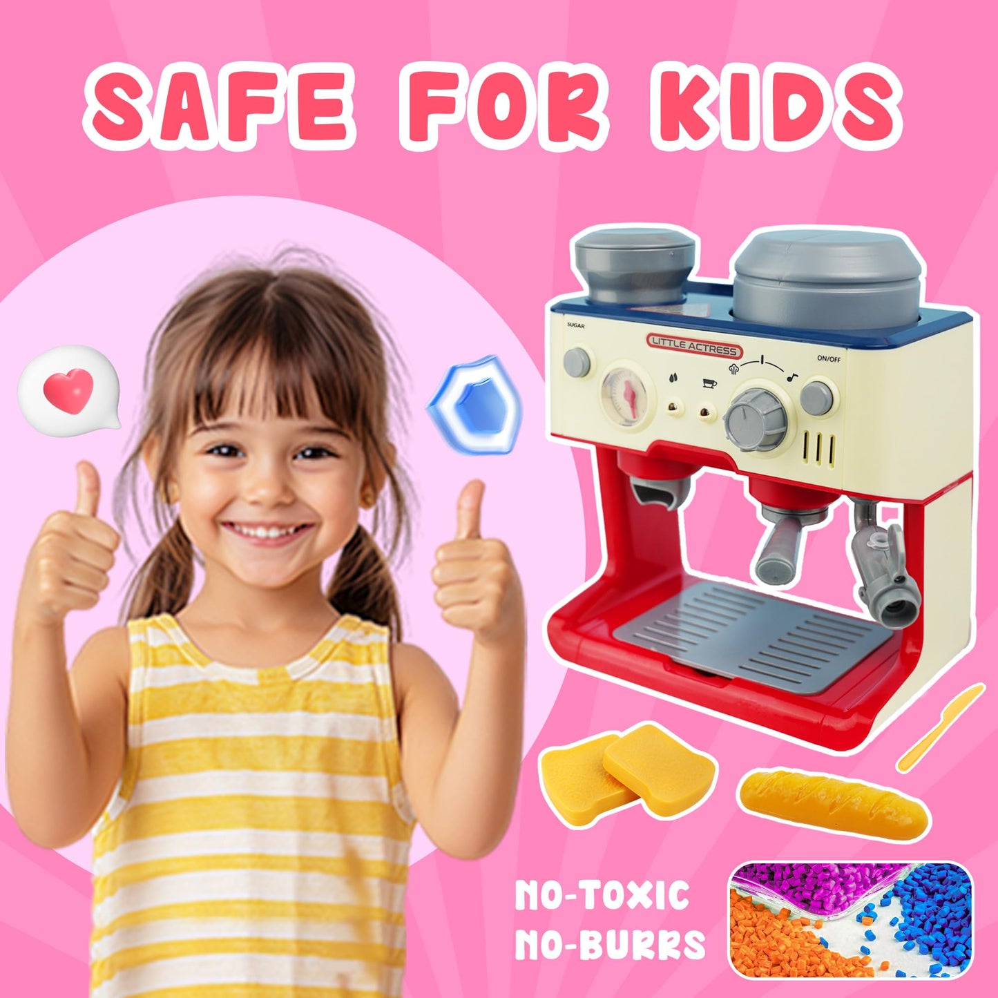 Kids Coffee Maker Playset with LED Sound