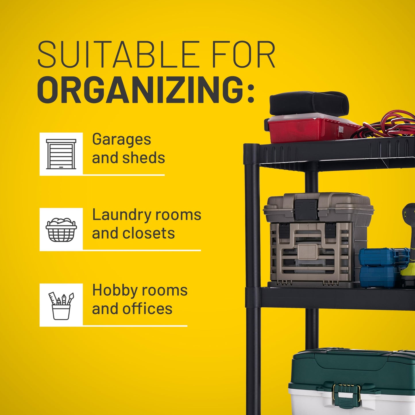 4-Shelf Plastic Storage Shelves by Plano
