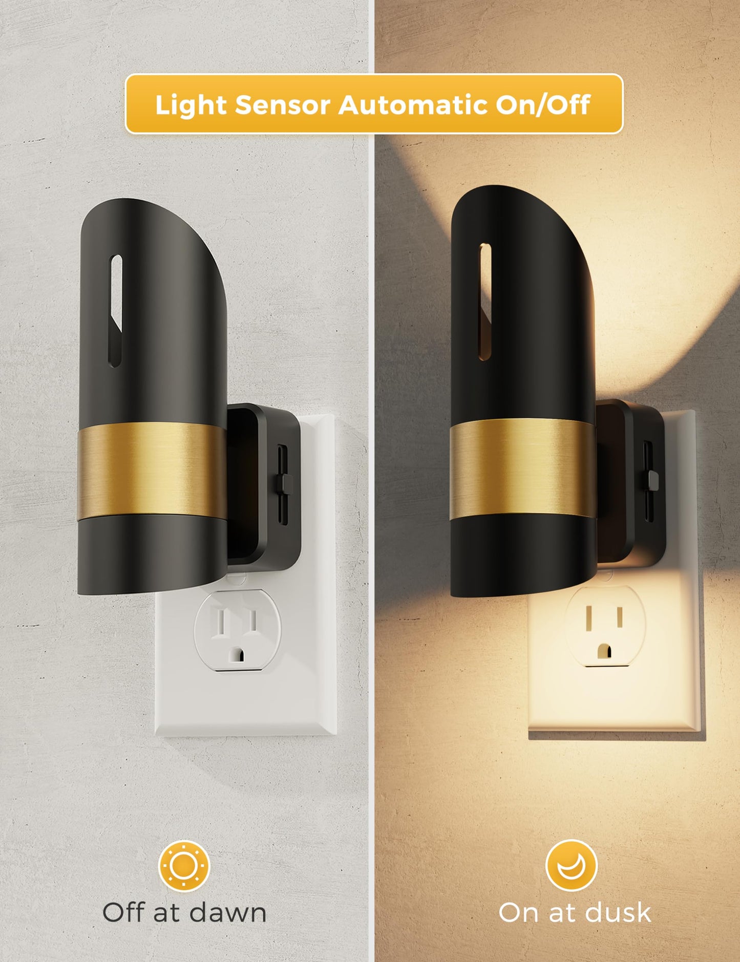 2 Pack Dimmable LED Night Lights with Sensor