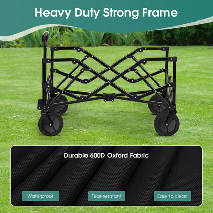 Homgava Heavy Duty Folding Wagon Cart, Black