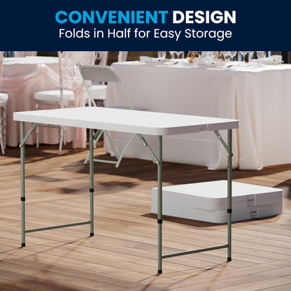 4' Folding Event Table with Adjustable Legs