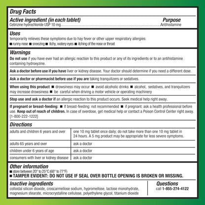 Amazon Basic Care Cetirizine Allergy Relief Tablets 365 Count