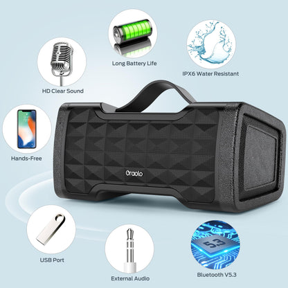Oraolo 40W Waterproof Bluetooth Speaker for Parties