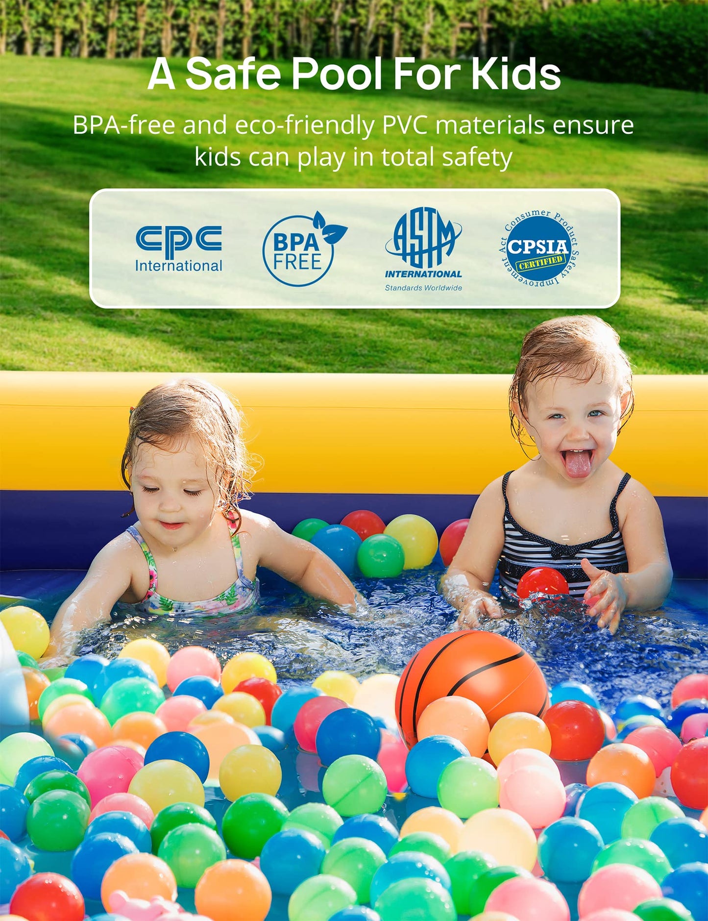 Evajoy Inflatable Kids Pool for Backyard Fun