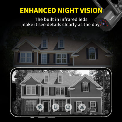 Septekon 3MP Outdoor Security Camera with Night Vision