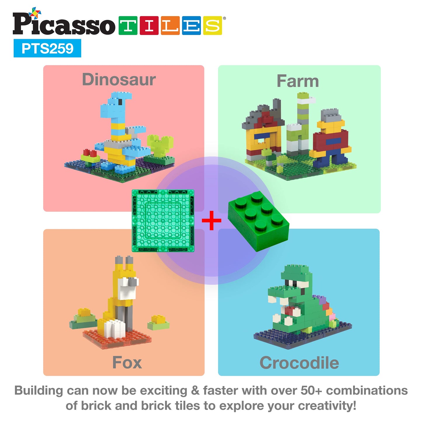 PicassoTiles 259pcs Magnetic Building Block Set