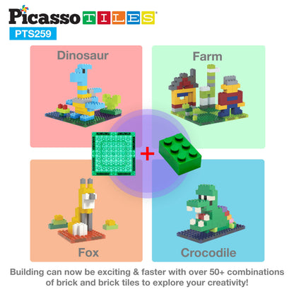 PicassoTiles 259pcs Magnetic Building Block Set