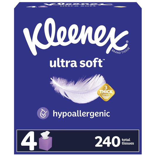 Kleenex Ultra Soft Facial Tissues, 240 Total Tissues