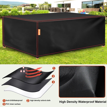 Patio Furniture Covers Waterproof , 420D Furniture Covers for Outdoor Sectional Sofa Set, Rectangular Outdoor Furniture Table and Chair Covers (102" L×74" W×28" H)
