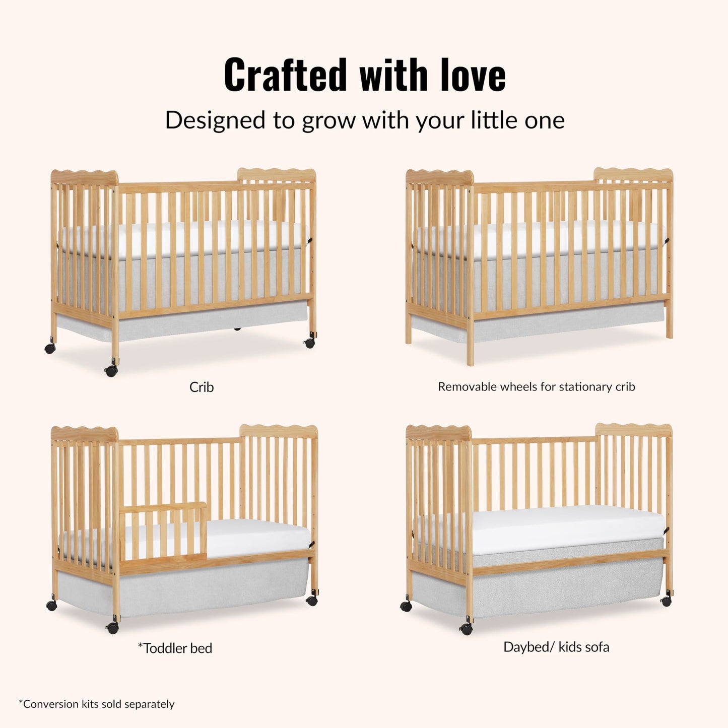 3-in-1 Convertible Crib by Dream On Me