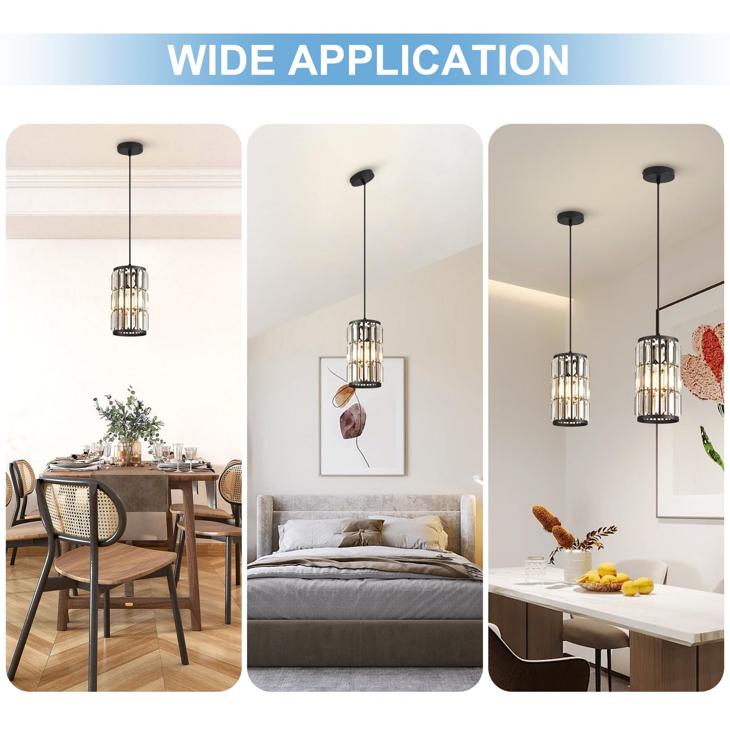 Adjustable Black Pendant Light for Home Décor