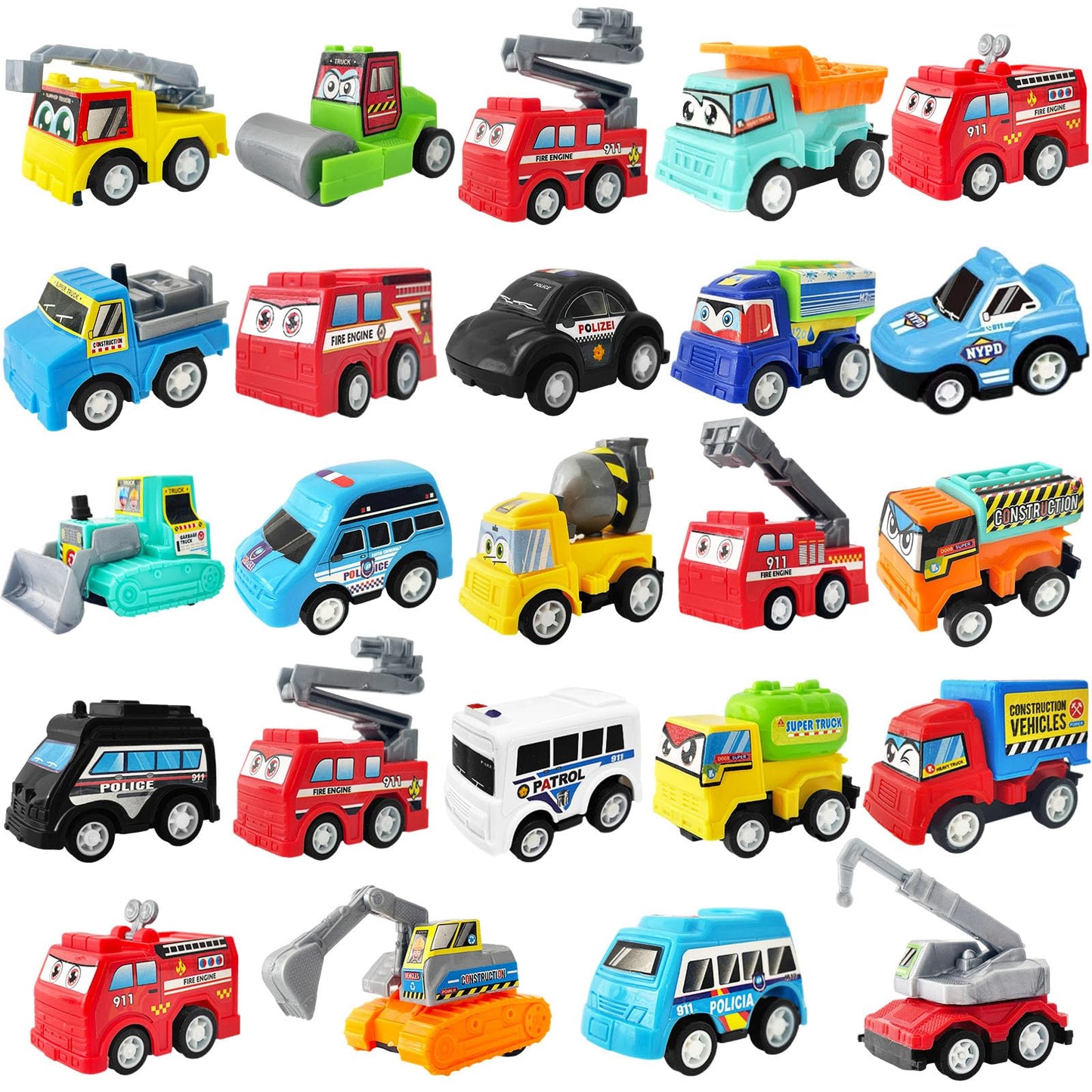 24PCS Pull Back City Cars Toy Set