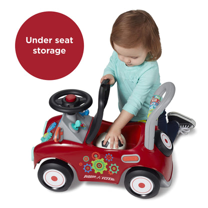 Radio Flyer Busy Buggy, Sit to Stand Toddler Ride On Toy, Ages 1-3, Red Kids Ride On Toy, Large