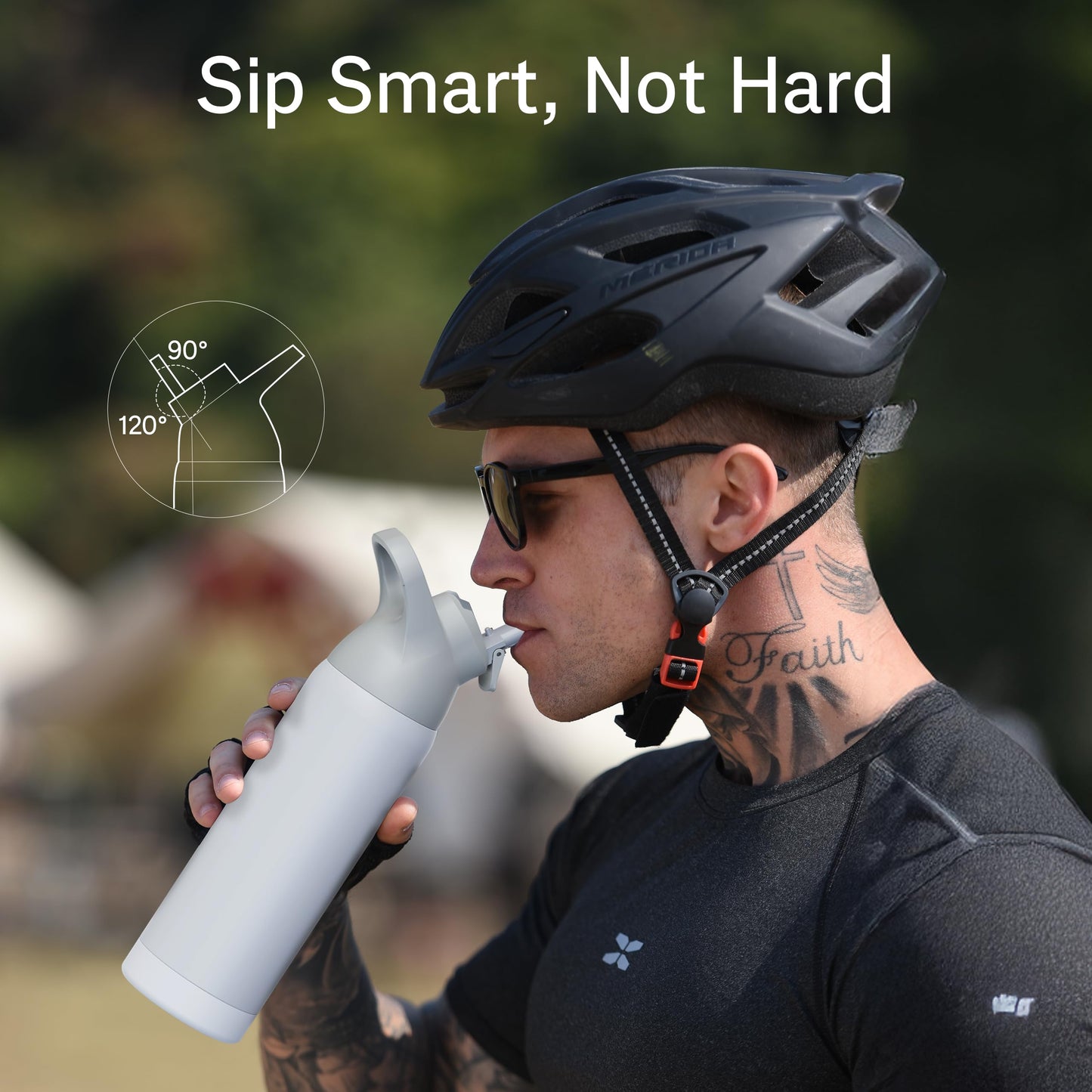24 oz Insulated Water Bottle with Straw