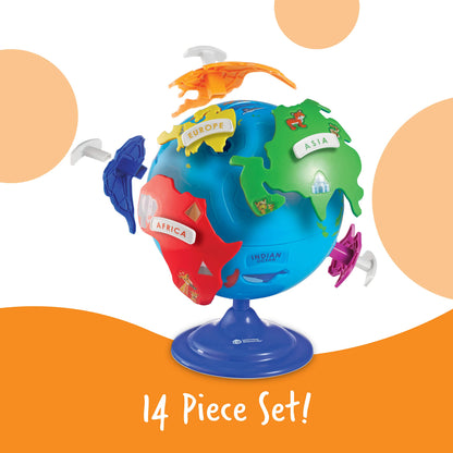 Learning Resources Puzzle Globe - 14 Pieces, Ages 3+ Preschool Learning Toys for Boys and Girls, Earth Globe for Kids