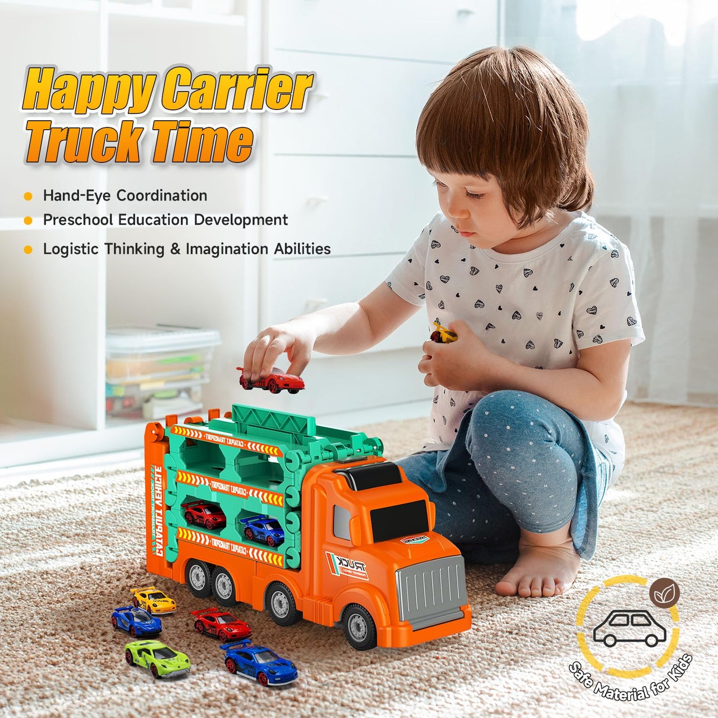 Foldable 3-Layer Car Race Track Playset