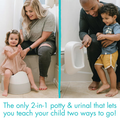 The First Years Potty Training Urinal and Potty System - 2-in-1 Toddler Urinal and Potty Training Toilet Seat - Adjustable Toddler Toilet Ages 18 Months and Up