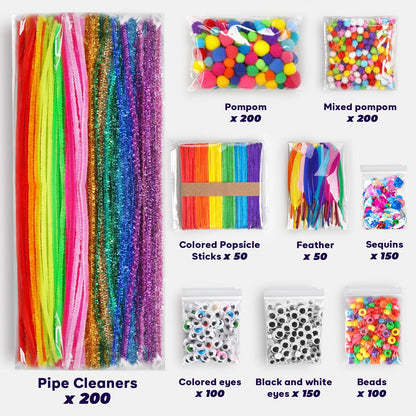 FUNZBO 1200pcs Arts and Crafts Supplies for Kids
