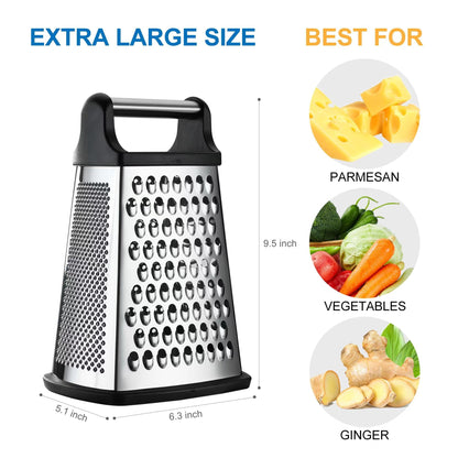 XL Stainless Steel 4-Sided Cheese Grater