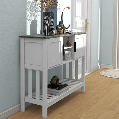 Entryway Console Table with Storage Shelves