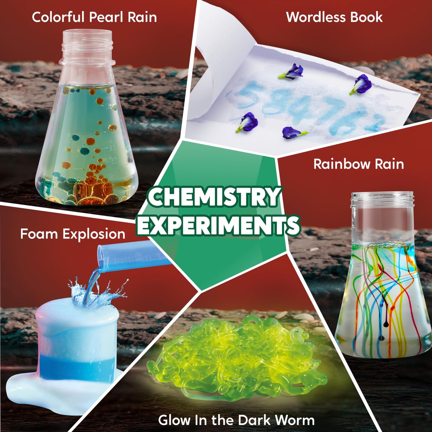 Klever Kits Amazing Science Kits- 85+ Experiments Educational Toys, STEM Activities with Erupting Volcano and Growing Crystal Tree for Kids Aged 6 7 8+