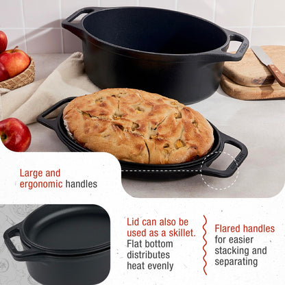 Victoria 6-Quart Cast Iron Dutch Oven Set