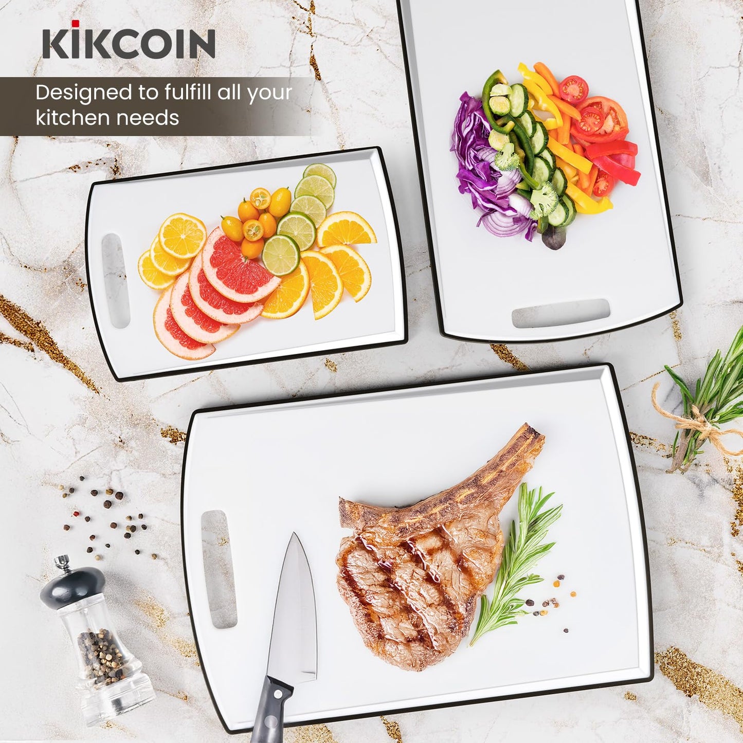 Non-Slip Extra Large Plastic Cutting Board Set