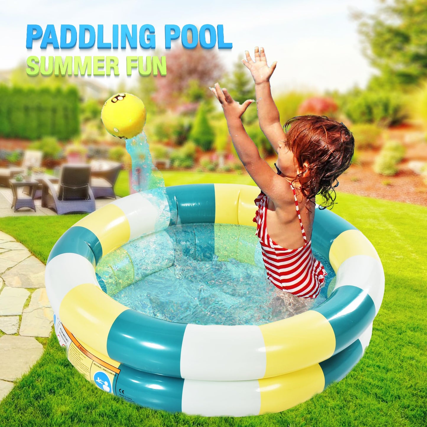 32" Inflatable Kids Pool for Indoor or Outdoor