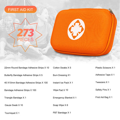 273-Piece First Aid Kit for Travel & Home