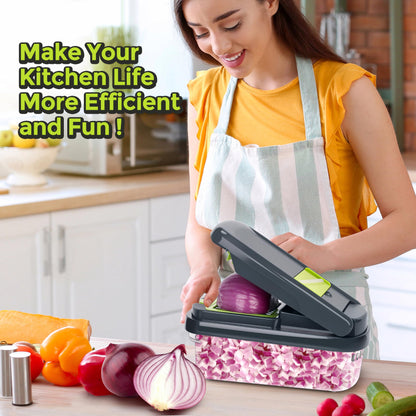 12-in-1 Vegetable Chopper with 7 Blades