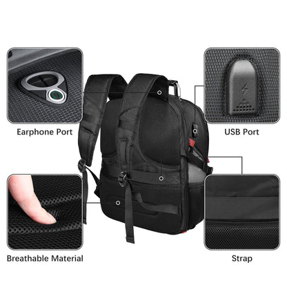 Large Travel Laptop Backpack with USB Charging