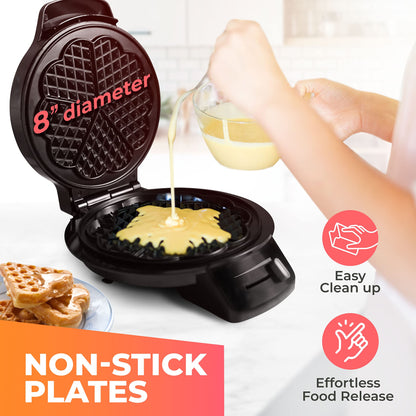 MÜELLERHOME Heart Waffle Maker with Adjustable Control