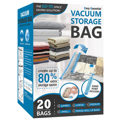 20 Pack Vacuum Storage Bags for Comforters and Clothes