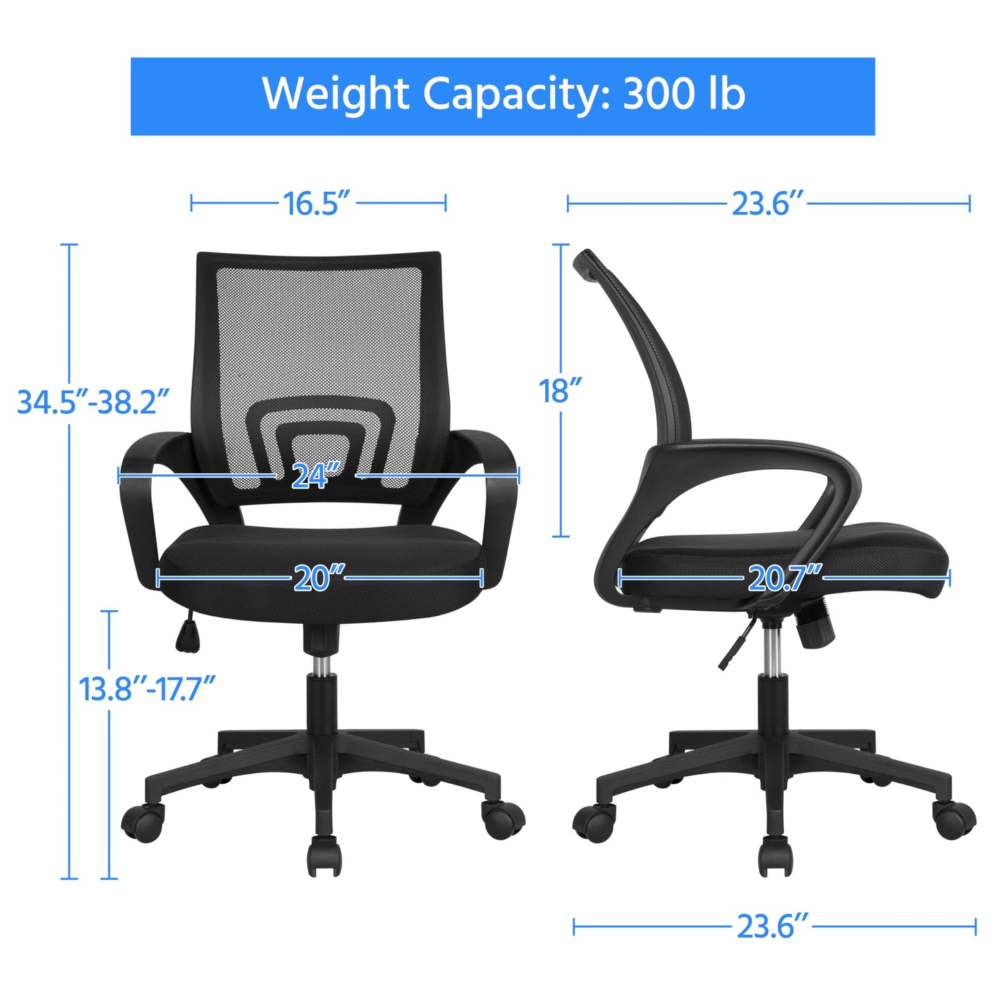 Ergonomic Mesh Office Chair with Lumbar Support
