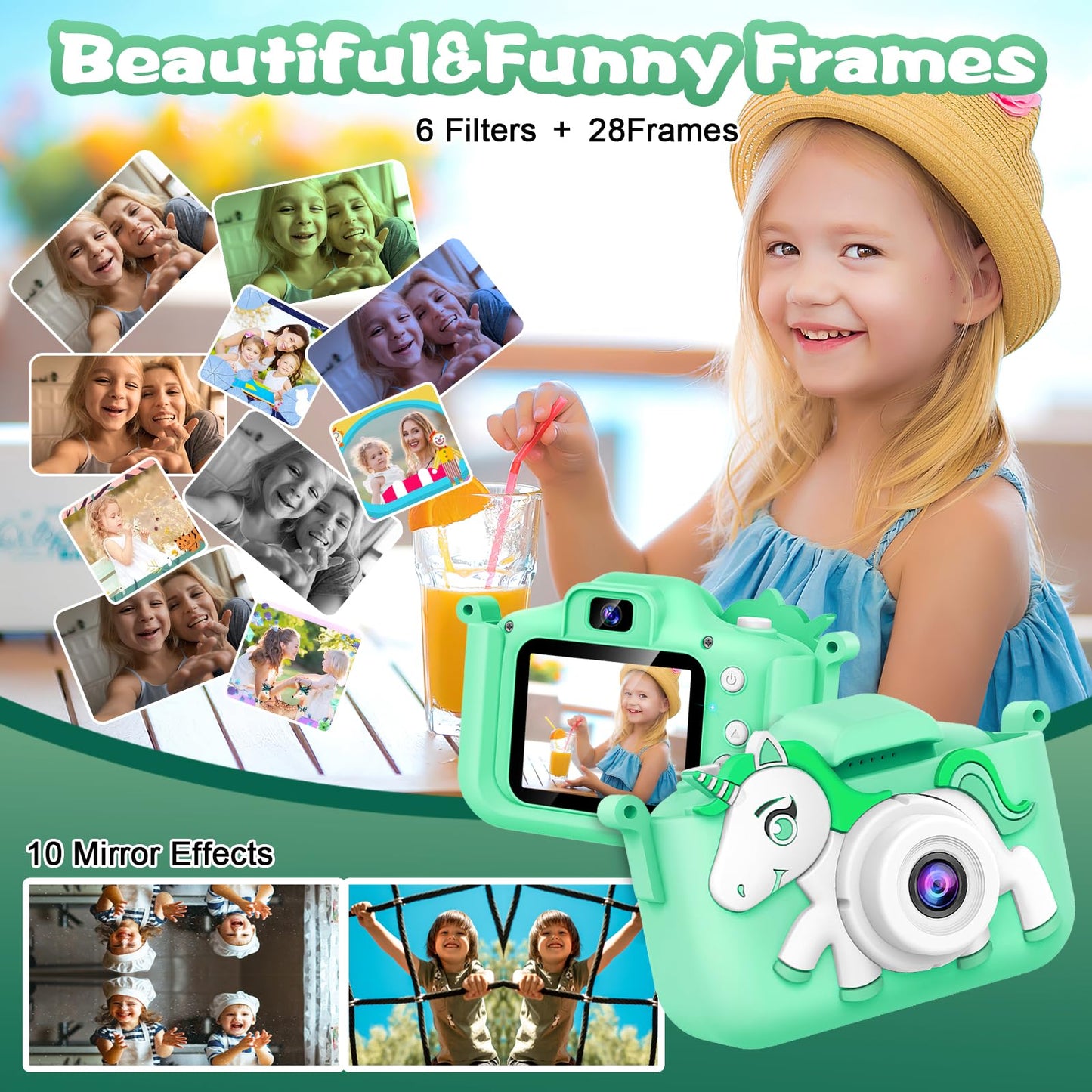 Kids Digital Camera with Cartoon Silicone Cover