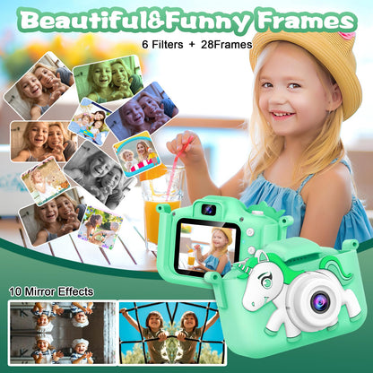 Kids Digital Camera with Cartoon Silicone Cover