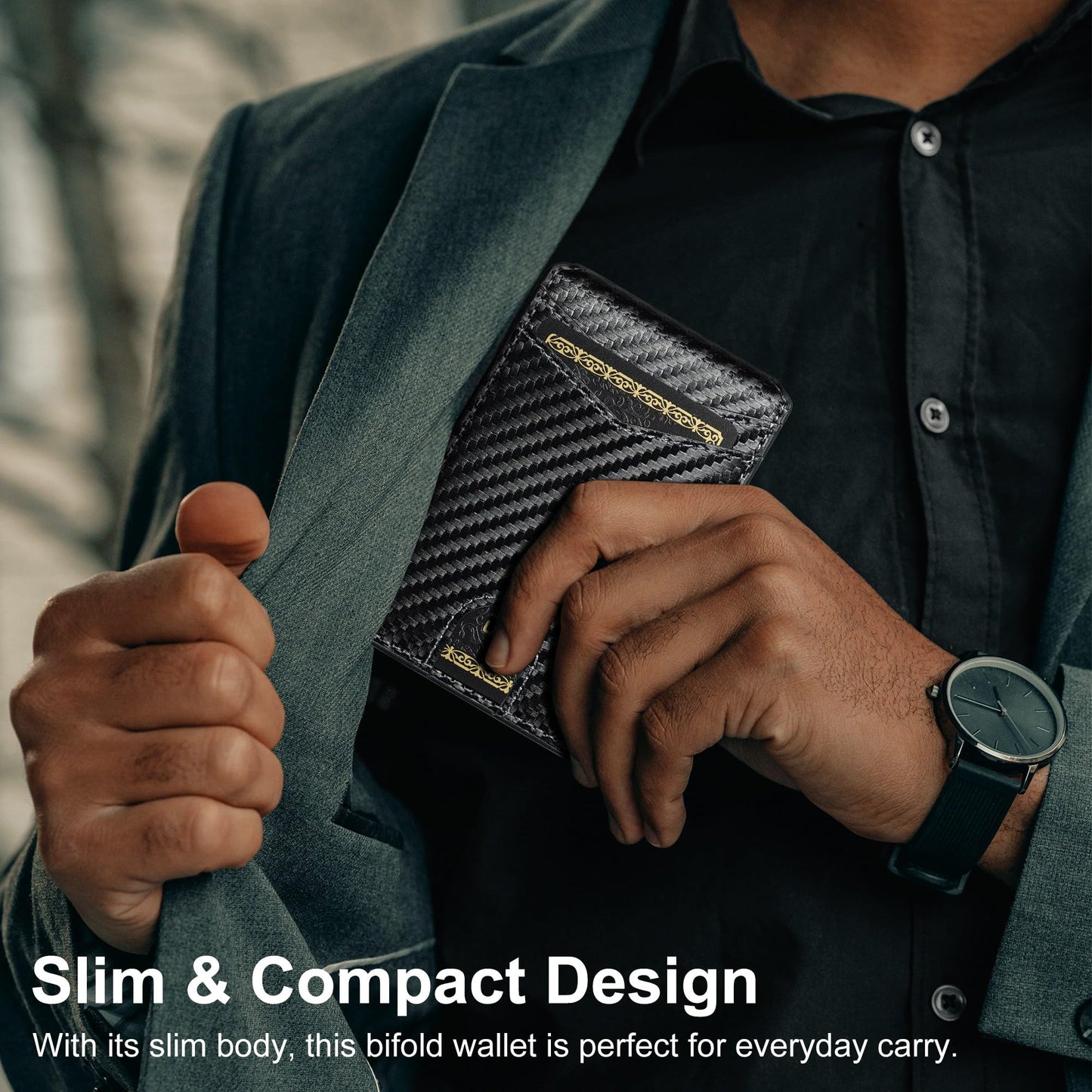 Slim RFID Blocking Wallet for Men by furid